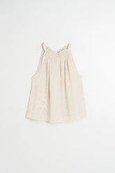 EMBROIDERED HALTER TOP