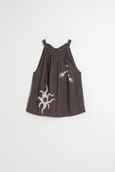 EMBROIDERED HALTER TOP