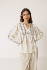 ETHNIC-EMBROIDERY BLOUSE