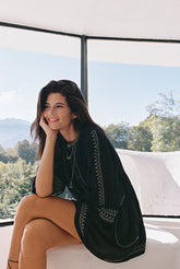 CONTRAST EMBROIDERED DRESS