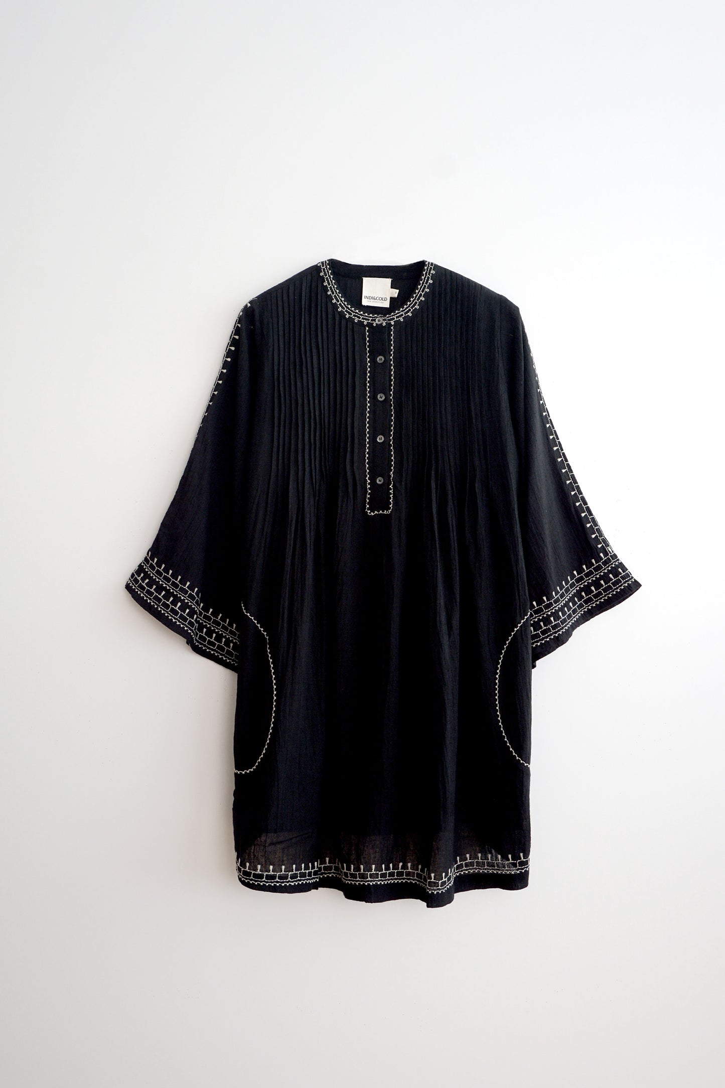 CONTRAST EMBROIDERED DRESS