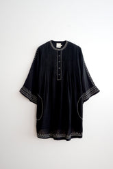 CONTRAST EMBROIDERED DRESS