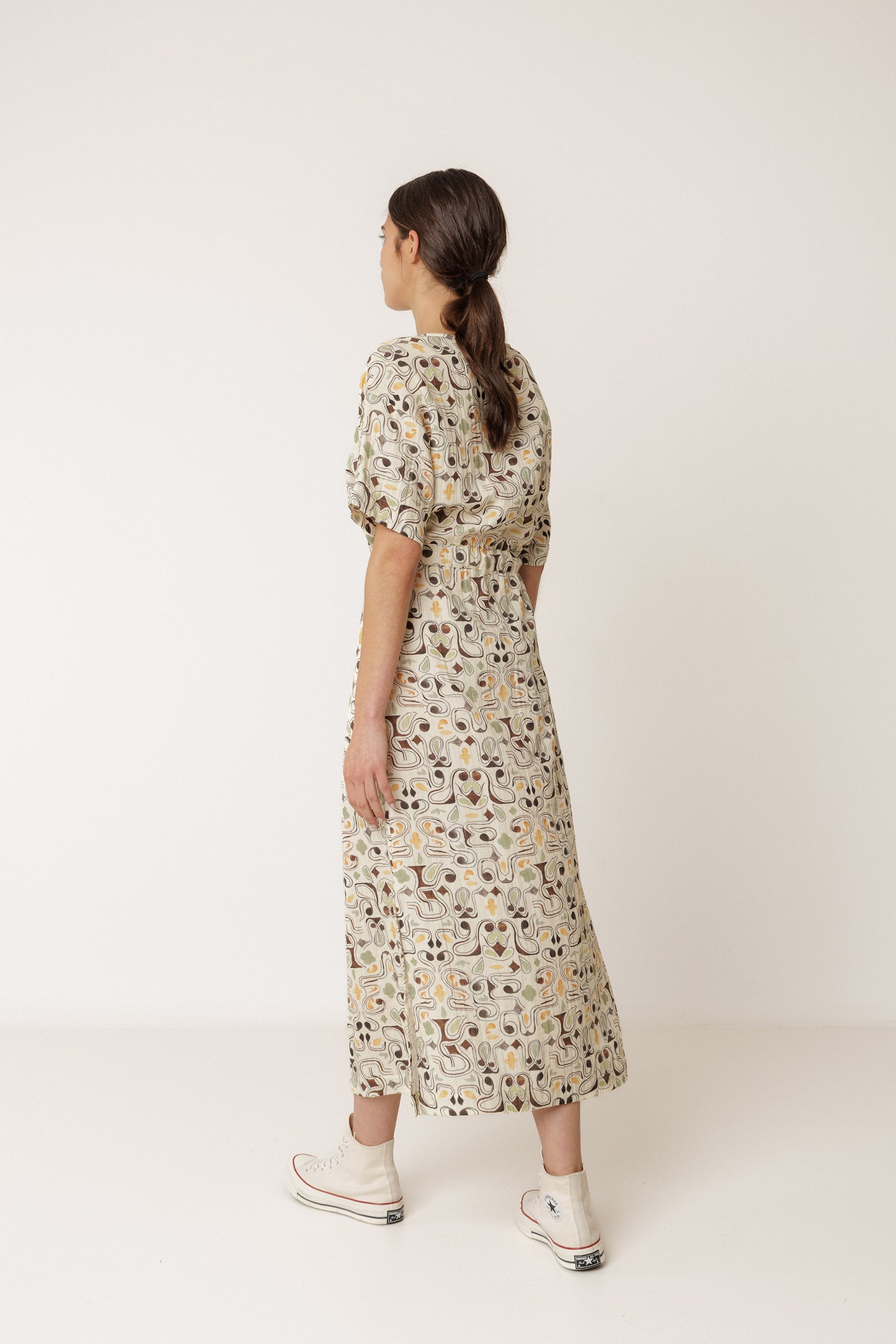 DOUBLE-GAUZE PRINTED DRESS