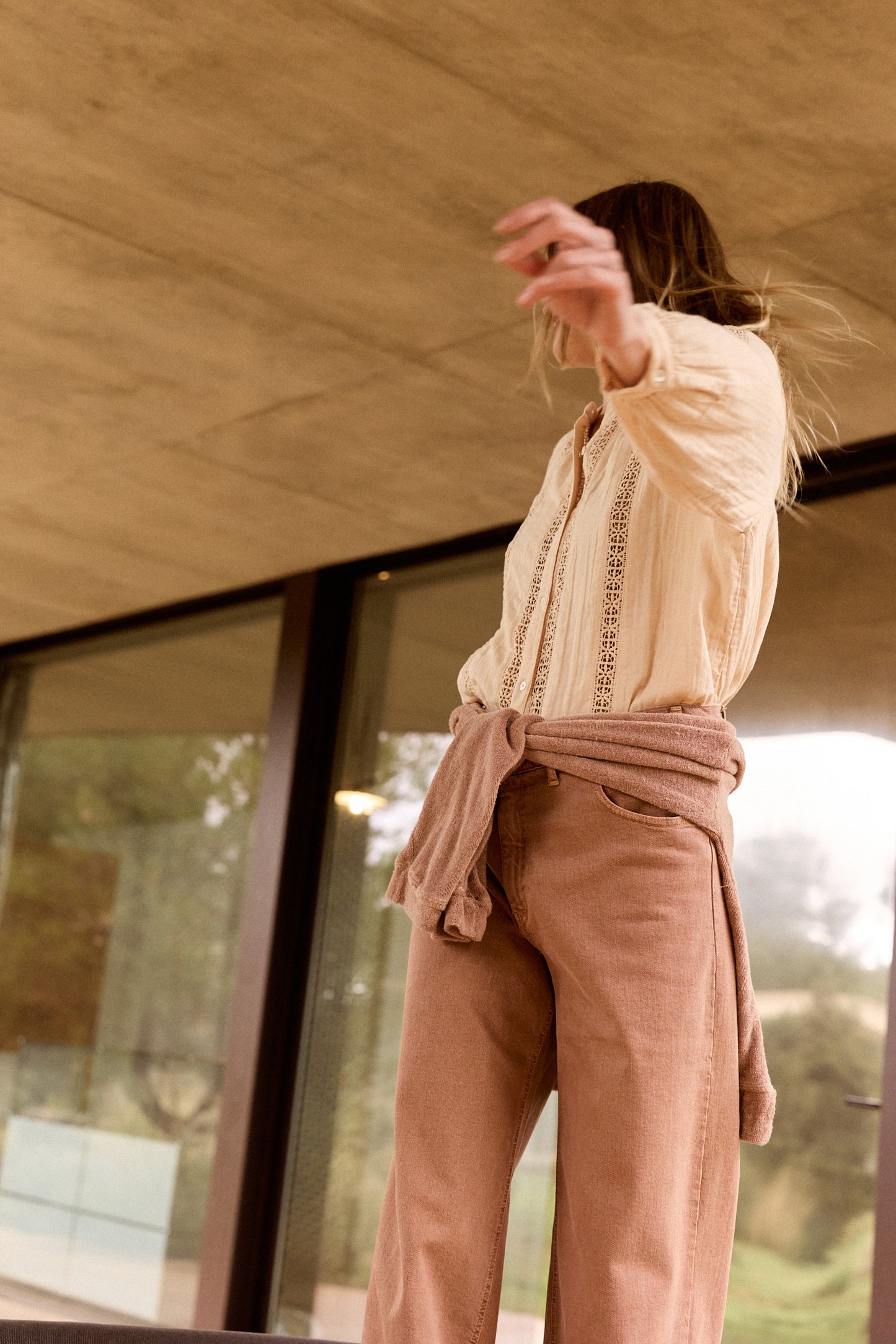 DOUBLE-GAUZE LACE SHIRT