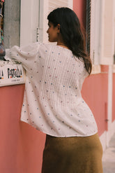 ROMANTIC FLORAL EMBROIDERED SHIRT