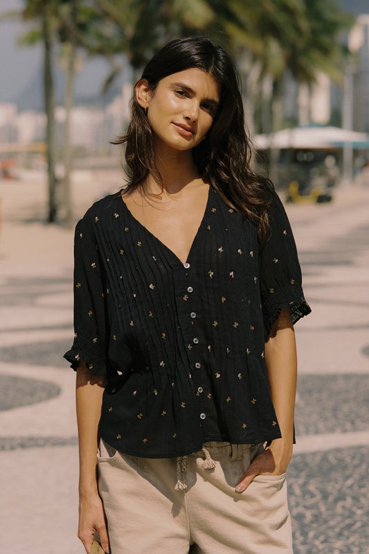 ROMANTIC FLORAL EMBROIDERED SHIRT 1