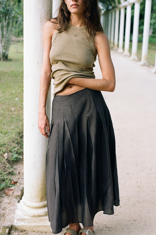 COTTON SILK GODETS SKIRT 2