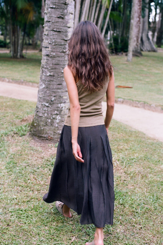 COTTON SILK GODETS SKIRT 3