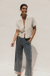 EYELET EMBROIDERED SHIRT