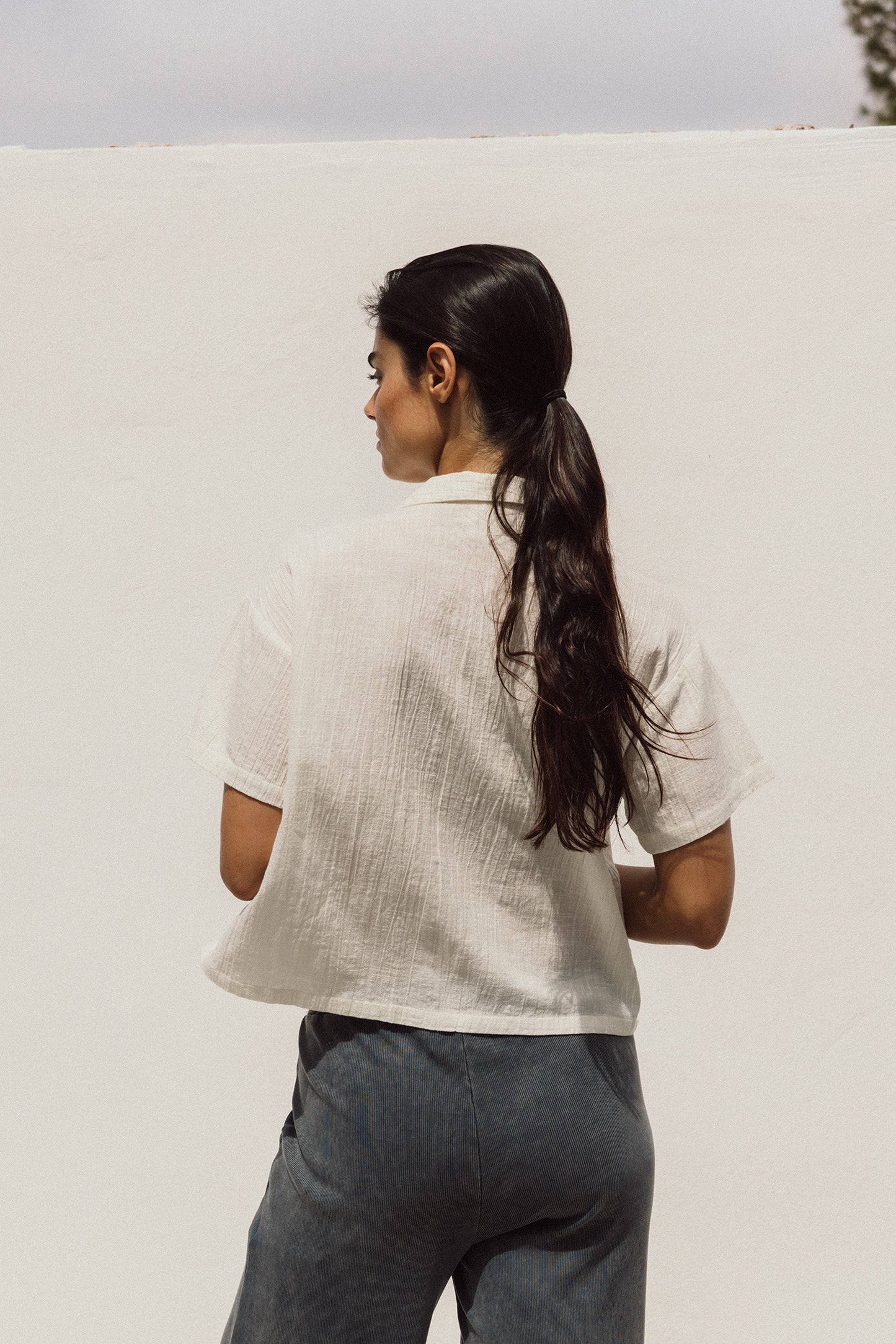 EYELET EMBROIDERED SHIRT