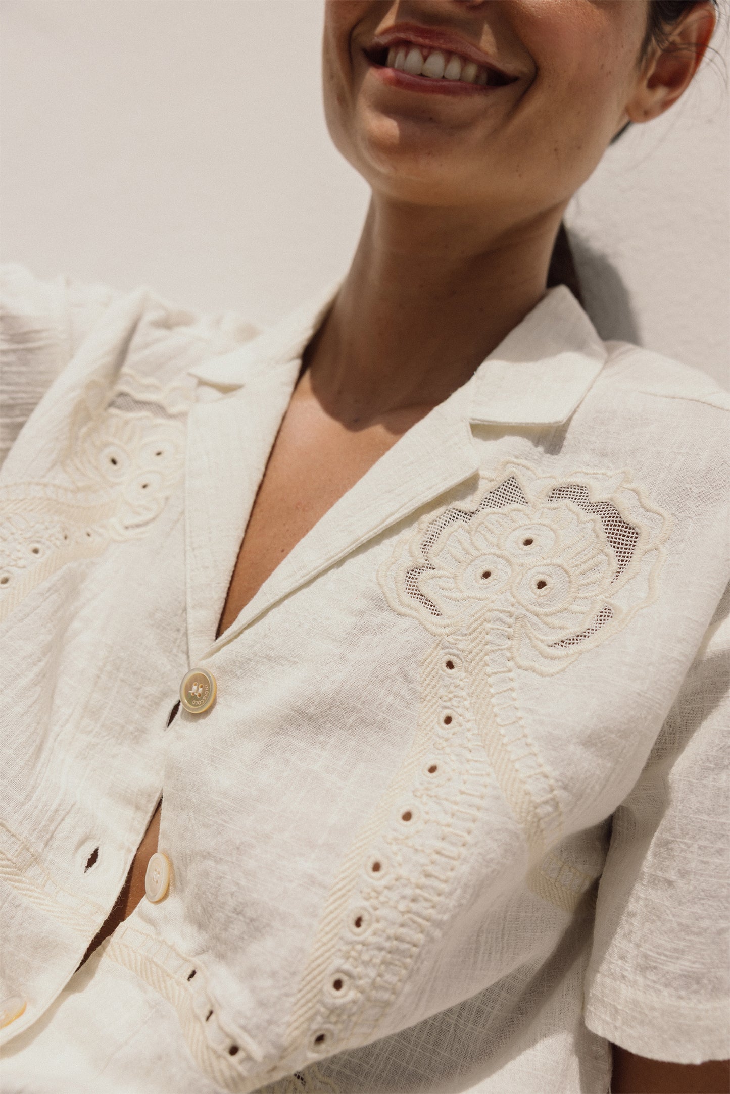 EYELET EMBROIDERED SHIRT