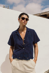 EYELET EMBROIDERED SHIRT