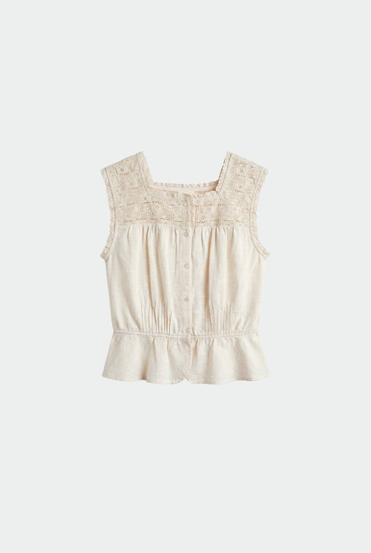 LACE-TRIMMED CROCHET SHIRT 5