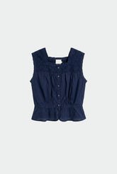 LACE-TRIMMED CROCHET SHIRT