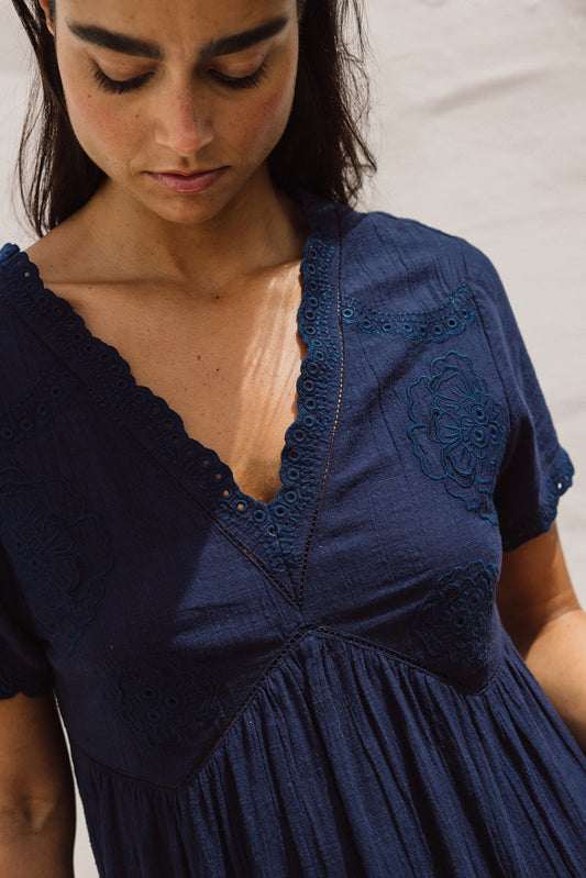 EYELET EMBROIDERED WIDE DRESS 2
