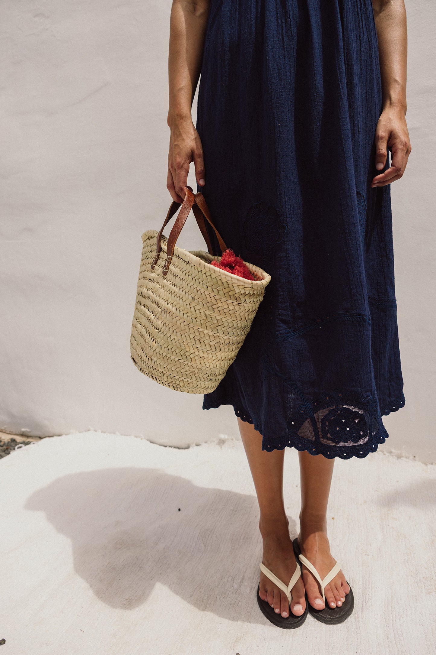 EYELET EMBROIDERED WIDE DRESS