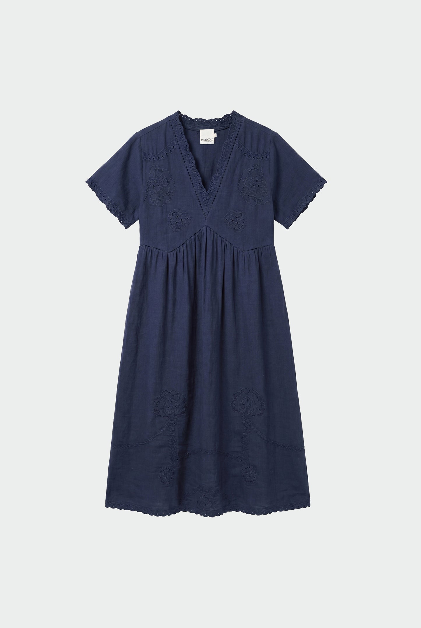 EYELET EMBROIDERED WIDE DRESS