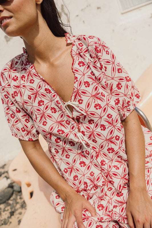 VINTAGE PRINT SHIRT WITH TIES 2