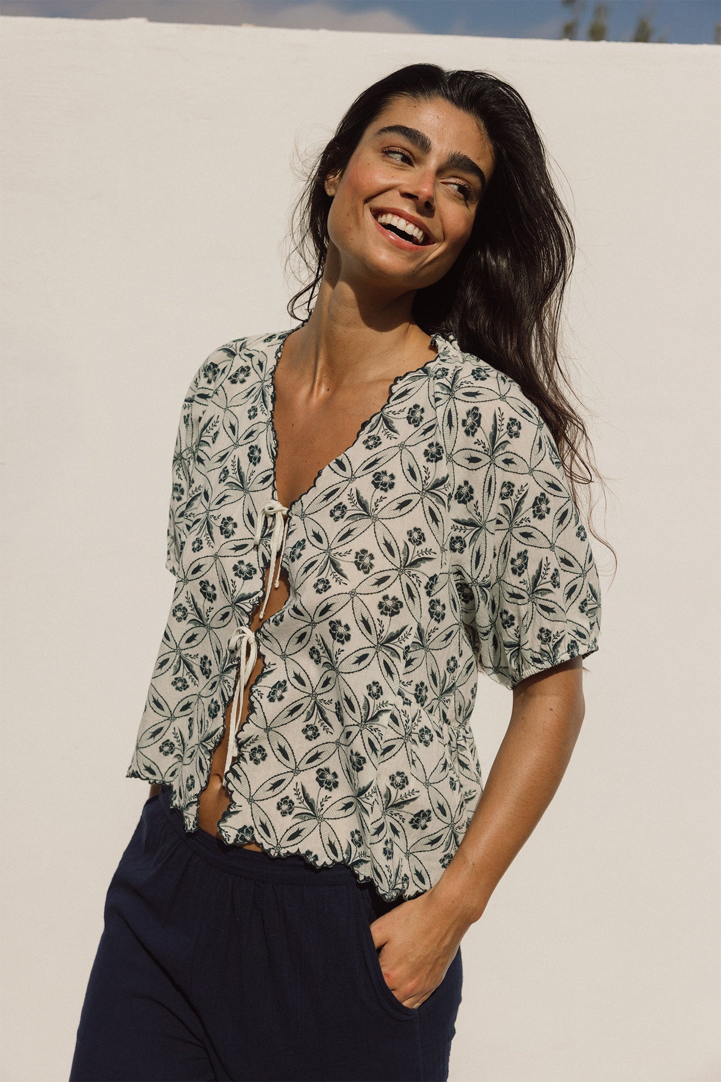 VINTAGE PRINT SHIRT WITH TIES