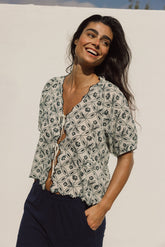 VINTAGE PRINT SHIRT WITH TIES