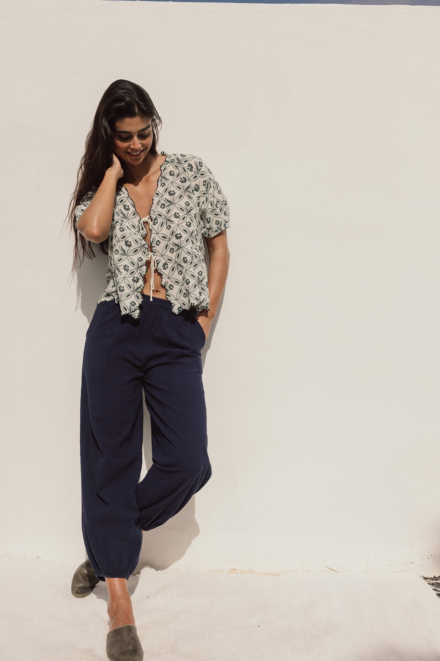 VINTAGE PRINT SHIRT WITH TIES
