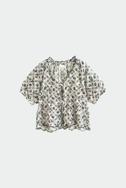 VINTAGE PRINT SHIRT WITH TIES 6