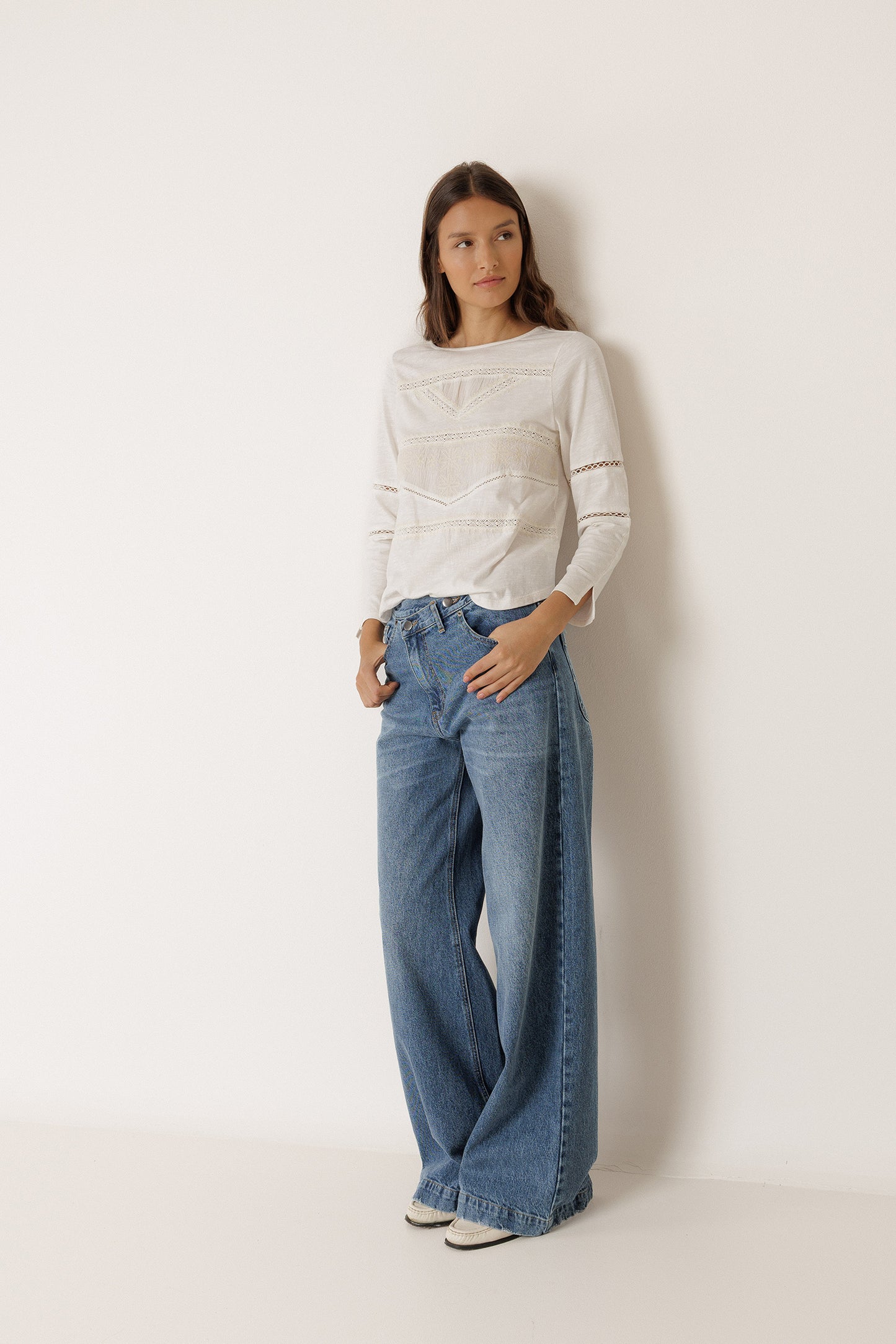 CROSSED-WAISTBAND PANT