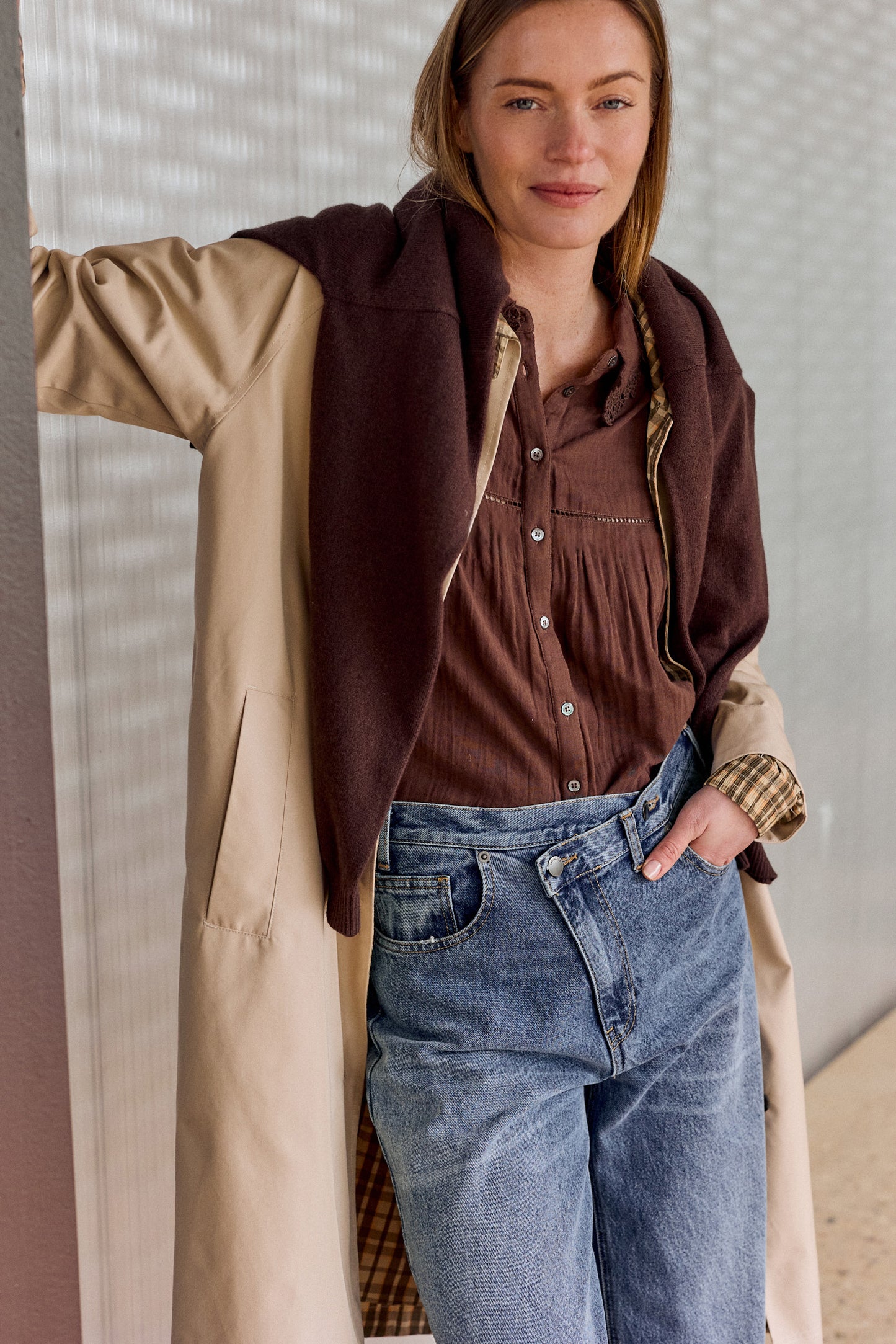 CROSSED-WAISTBAND PANT