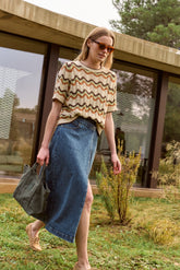 CROSSED-WAISTBAND SKIRT