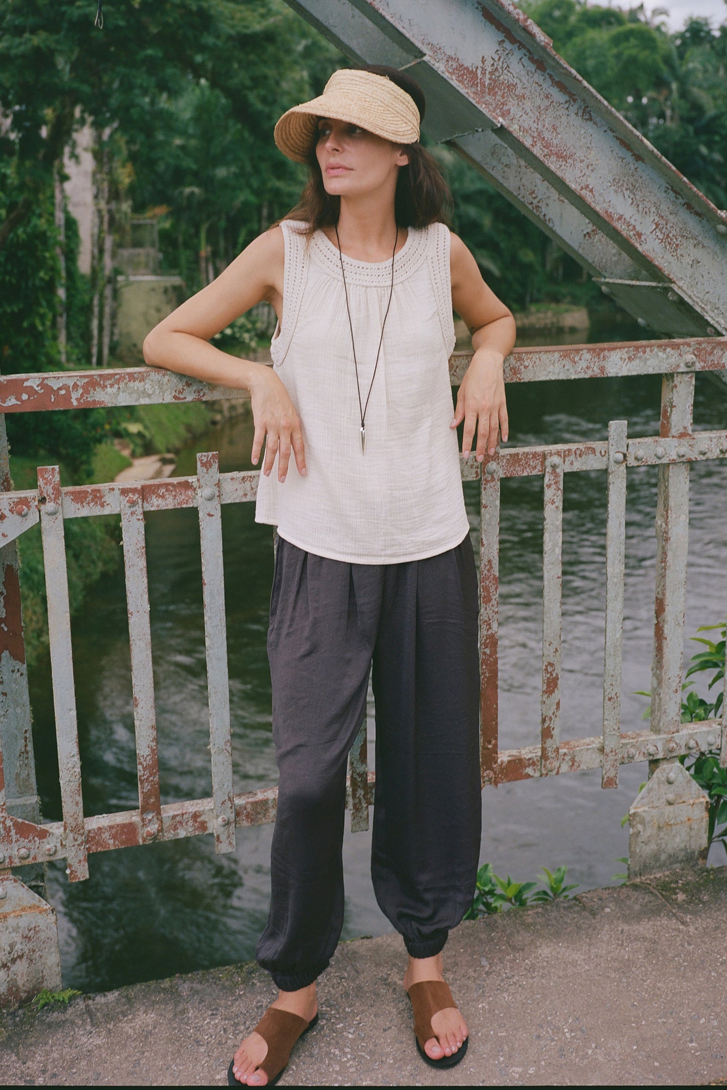 DOUBLE gauze CROCHET TOP