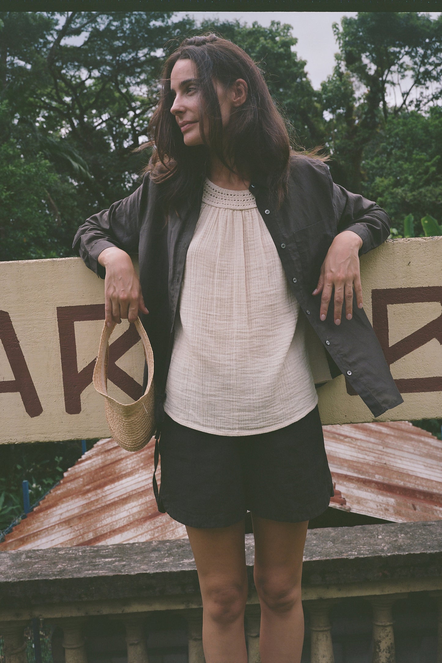 DOUBLE gauze CROCHET TOP