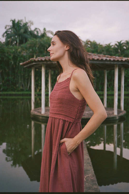 DOUBLE gauze CROCHET DRESS 1