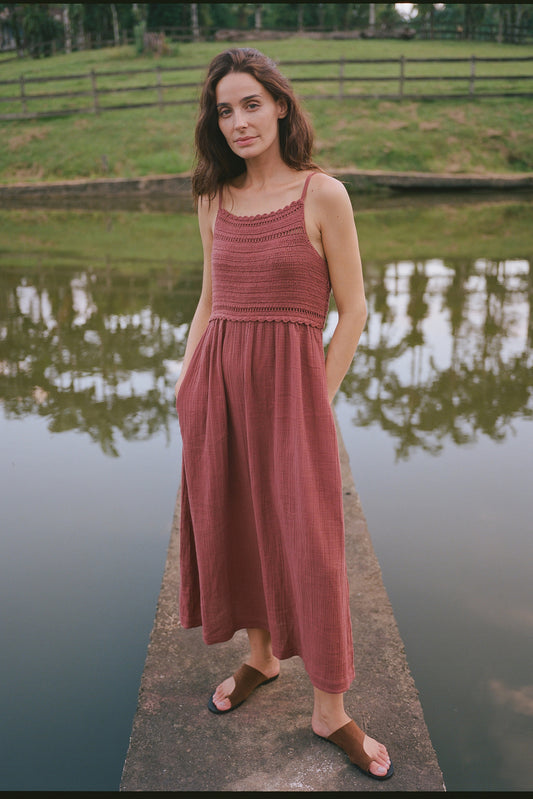 DOUBLE gauze CROCHET DRESS 2