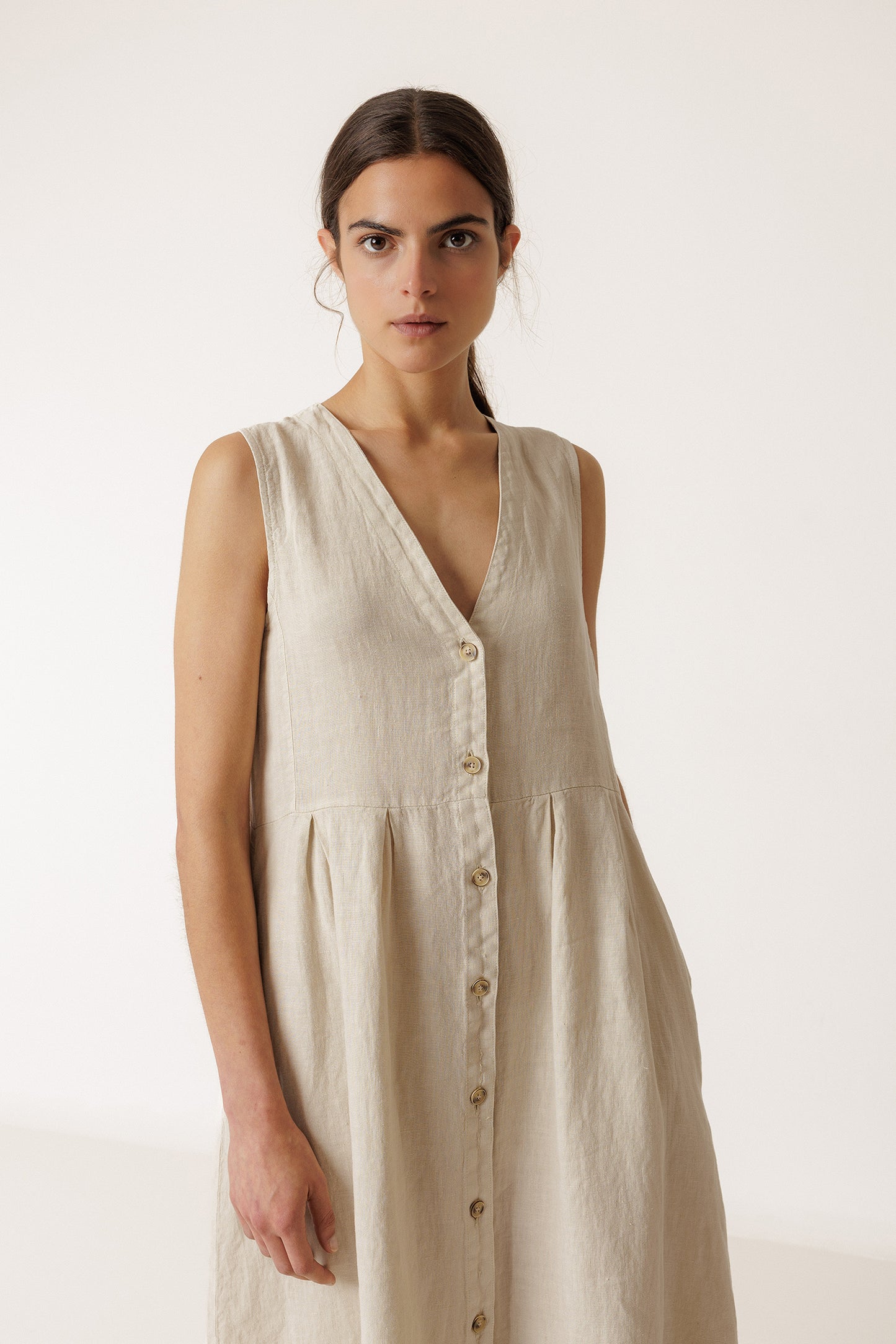 LINEN MULTIPOSITION DRESS