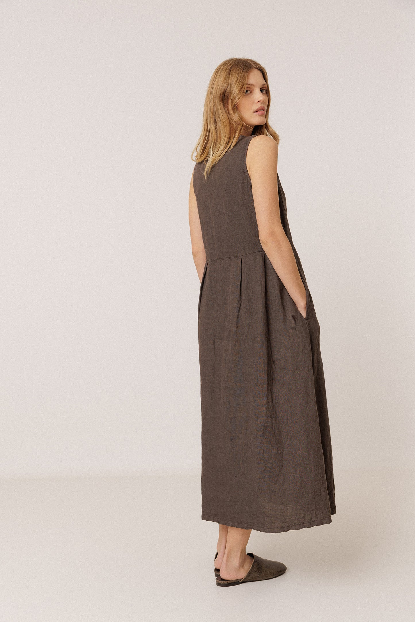 LINEN MULTIPOSITION DRESS
