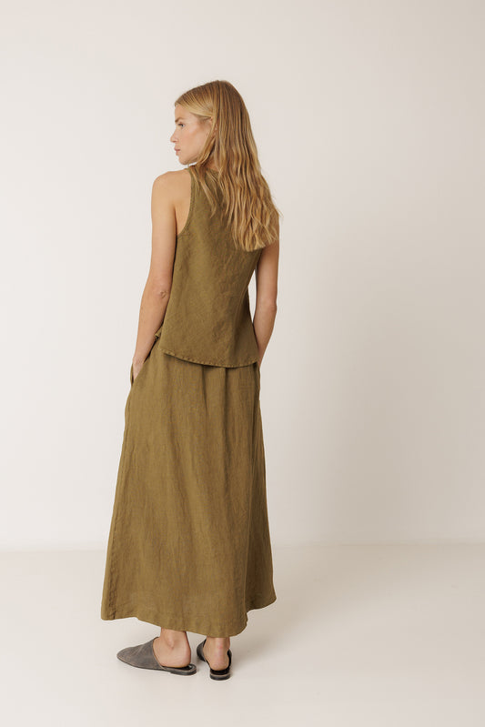 LONG LINEN SKIRT 3