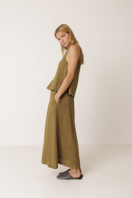 LONG LINEN SKIRT 4