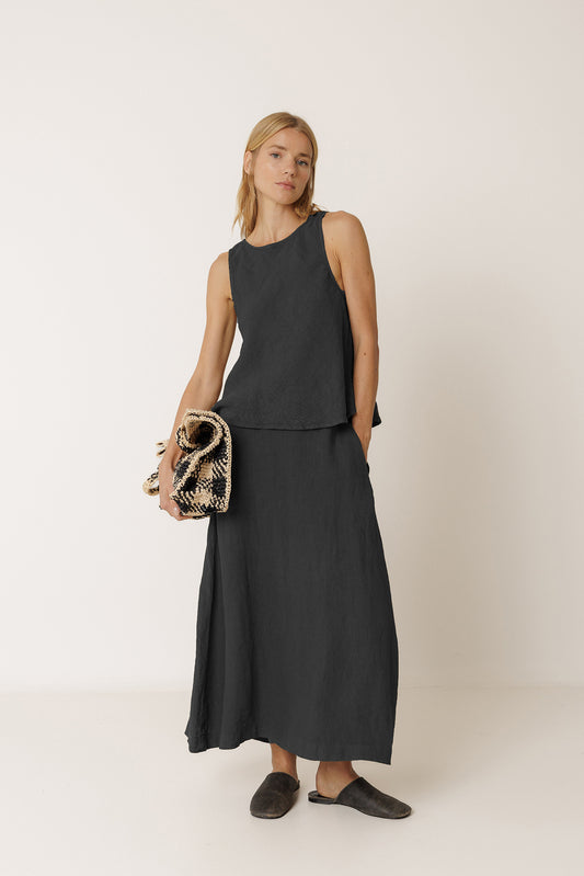 LONG LINEN SKIRT 1