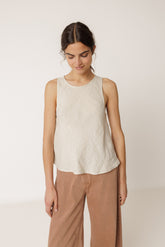 SHORT LINEN TOP
