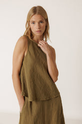 SHORT LINEN TOP