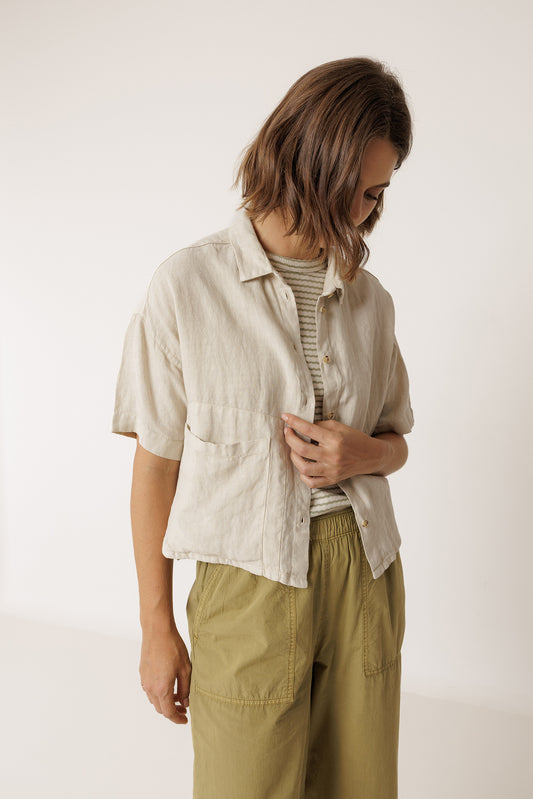 CROP LINEN SHIRT 2