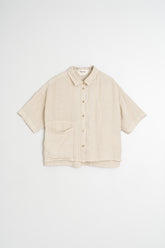 CROP LINEN SHIRT