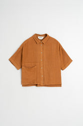 CROP LINEN SHIRT