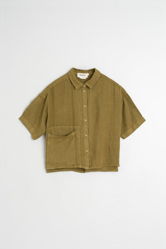 CROP LINEN SHIRT 5