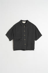 CROP LINEN SHIRT
