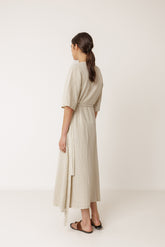 CROSSOVER LINEN DRESS