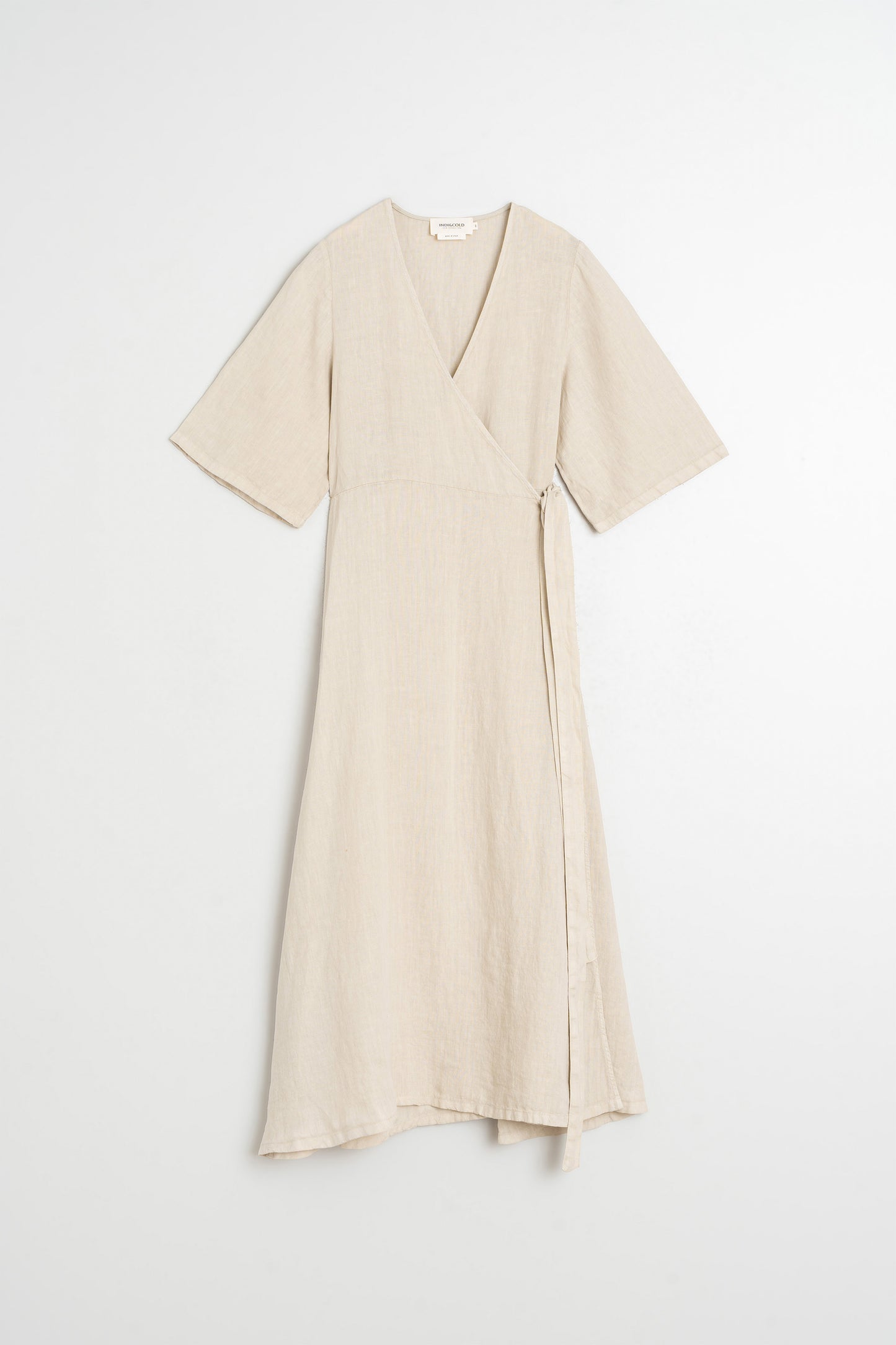 CROSSOVER LINEN DRESS