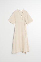 CROSSOVER LINEN DRESS