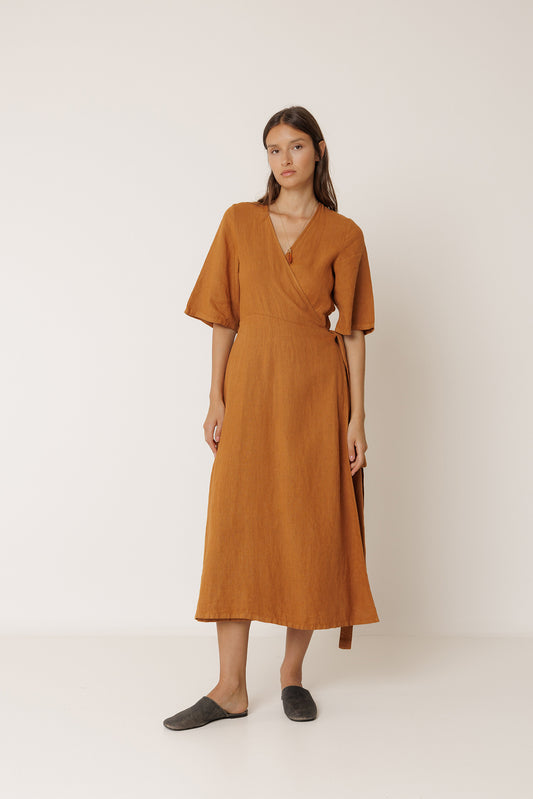 CROSSOVER LINEN DRESS 5
