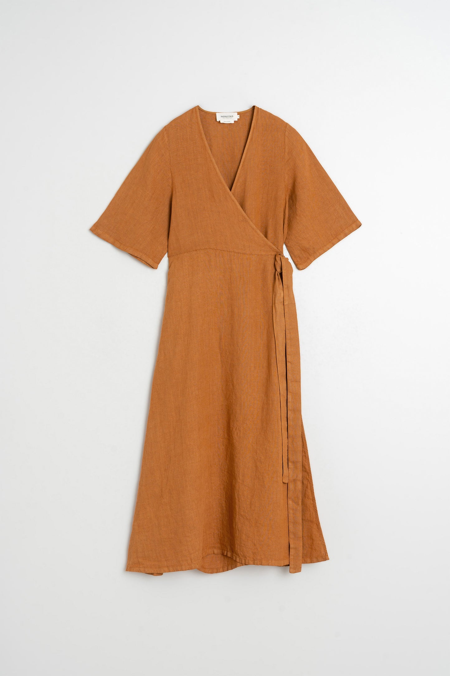 CROSSOVER LINEN DRESS